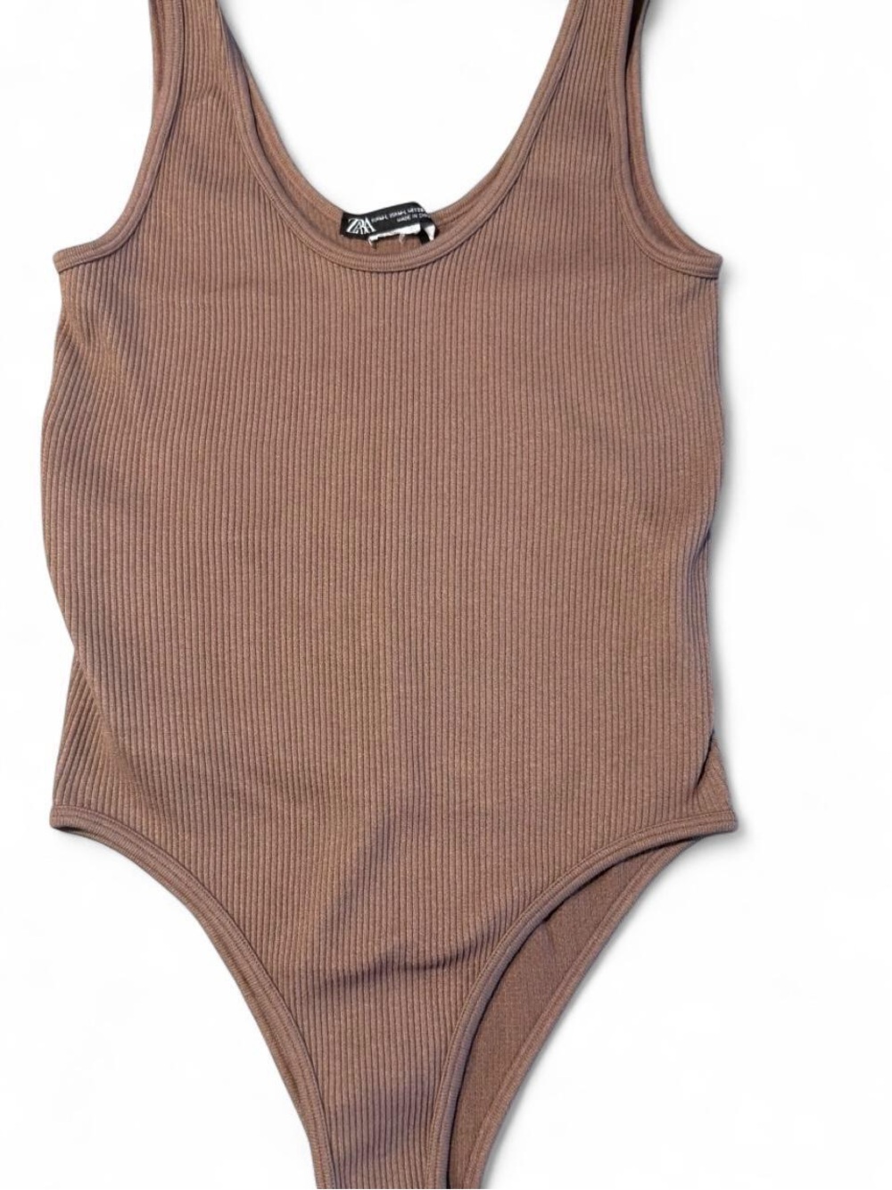 Zara Brown Ribbed Bodysuit ✨